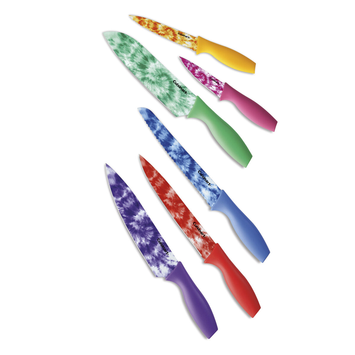 Discontinued 12 Piece Tie Die Color Knife Set with Blade Guards