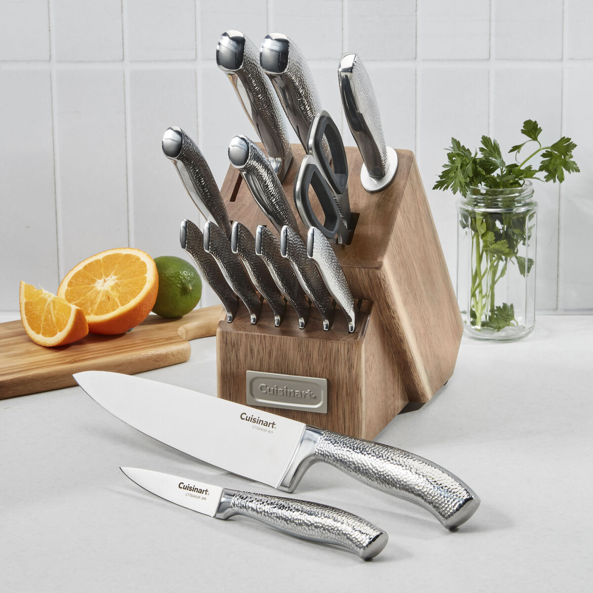 15pc Stainless Steel Cutlery Block Set