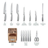 15pc Stainless Steel Cutlery Block Set