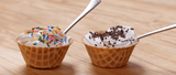 Soft Serve Vanilla Ice Cream with Sprinkles and Waffle Cones-1