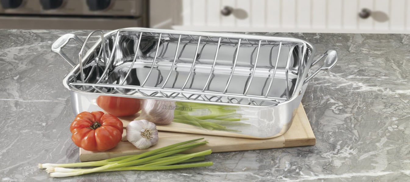 Viking 3-Ply Stainless Steel Roasting Pan with Rack and Thermometer Set<br  /> + Reviews