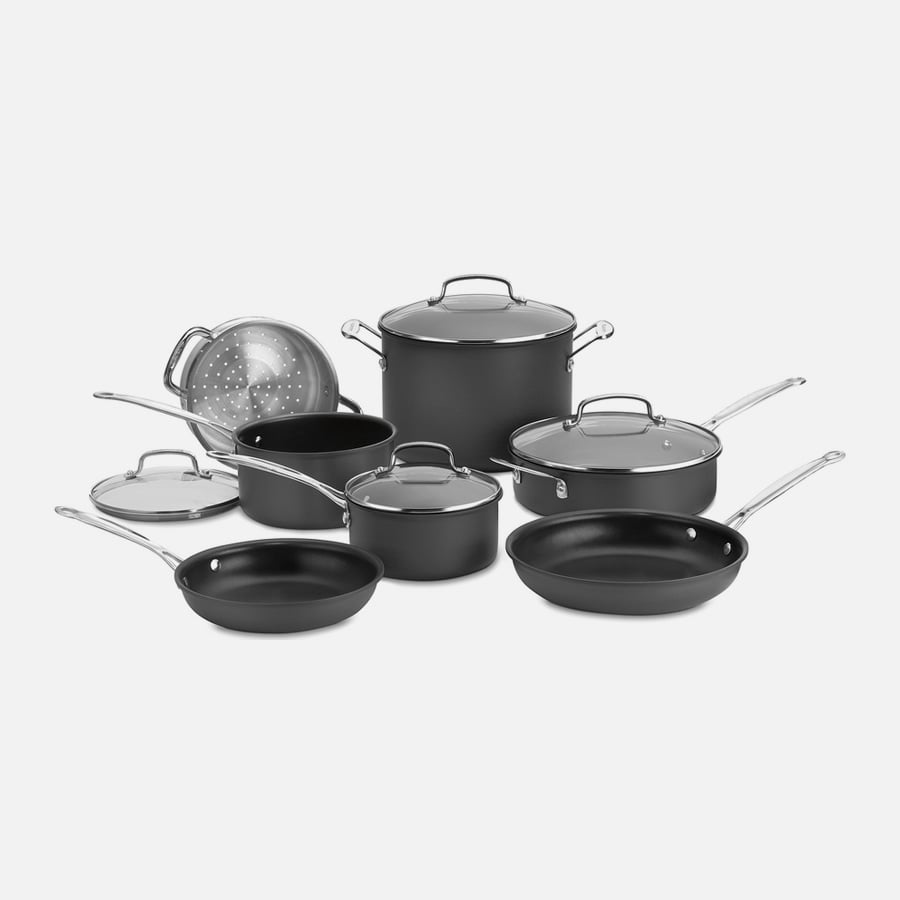 Cuisinart 11-Piece Black Stainless Cookware Set