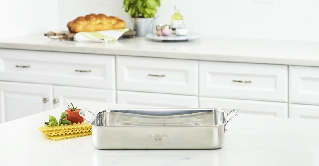 Cuisinart Chef's Classic Stainless Steel 14 Lasagna Pan with Stainless  Roasting Rack