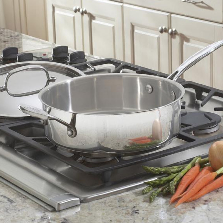 NEW Cuisinart Classic 5.5 Quart Saute Pan with Helper handle & cover  8333-30 Sil