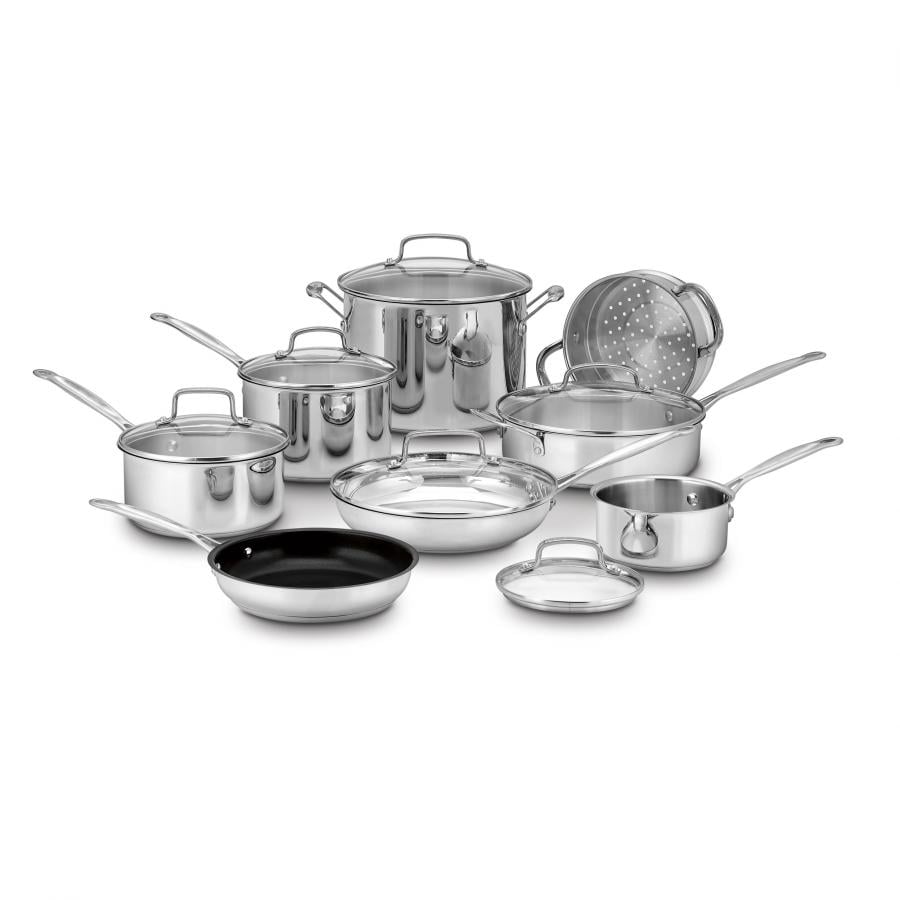 Cuisinart French Classic Tri-Ply Stainless 10-Piece Cookware Set, Silver