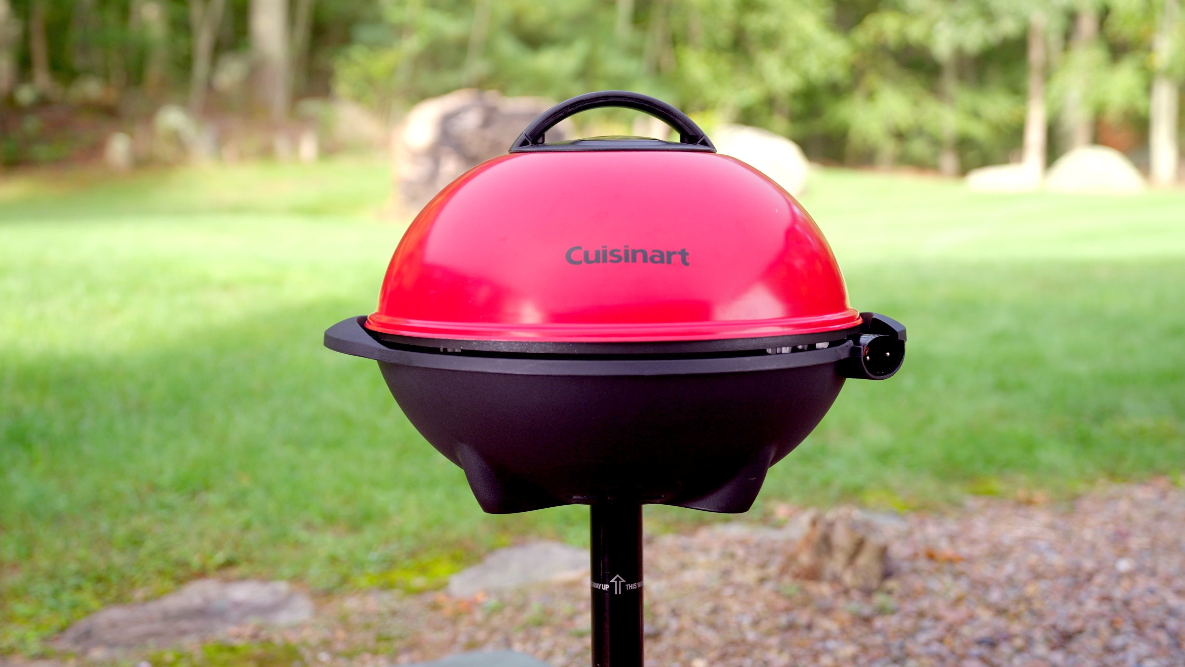 Cuisinart 15 in. Stainless Steel Nonstick Grill Pan in Red with