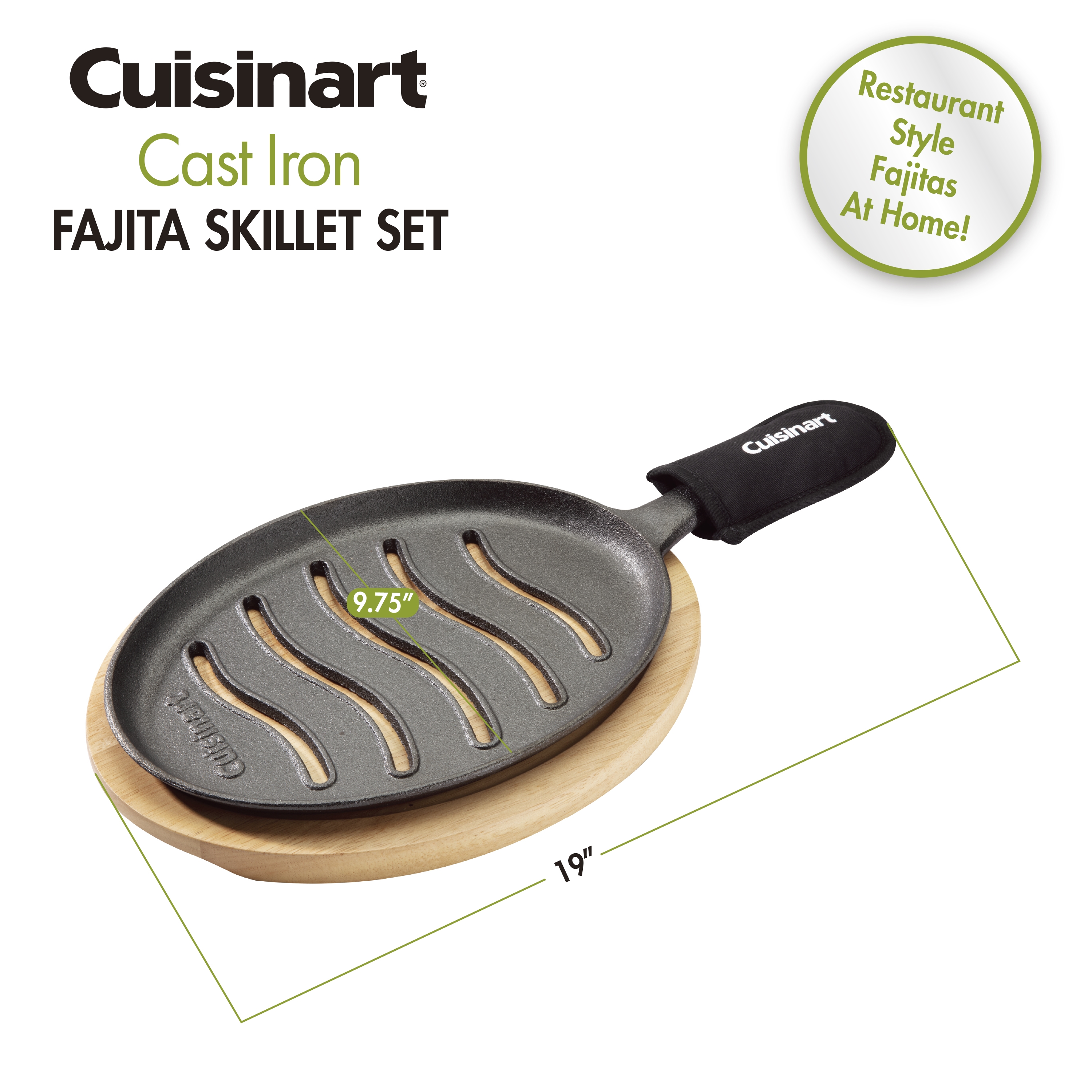 Cuisinart® Cast Iron Fajita Skillet Set - Laser-Engraved Personalization  Available