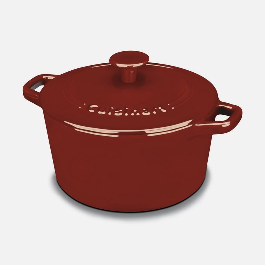 Cuisinart CI670-30CR Enameled Cast Iron 7-Quart Round Covered Casserole Red