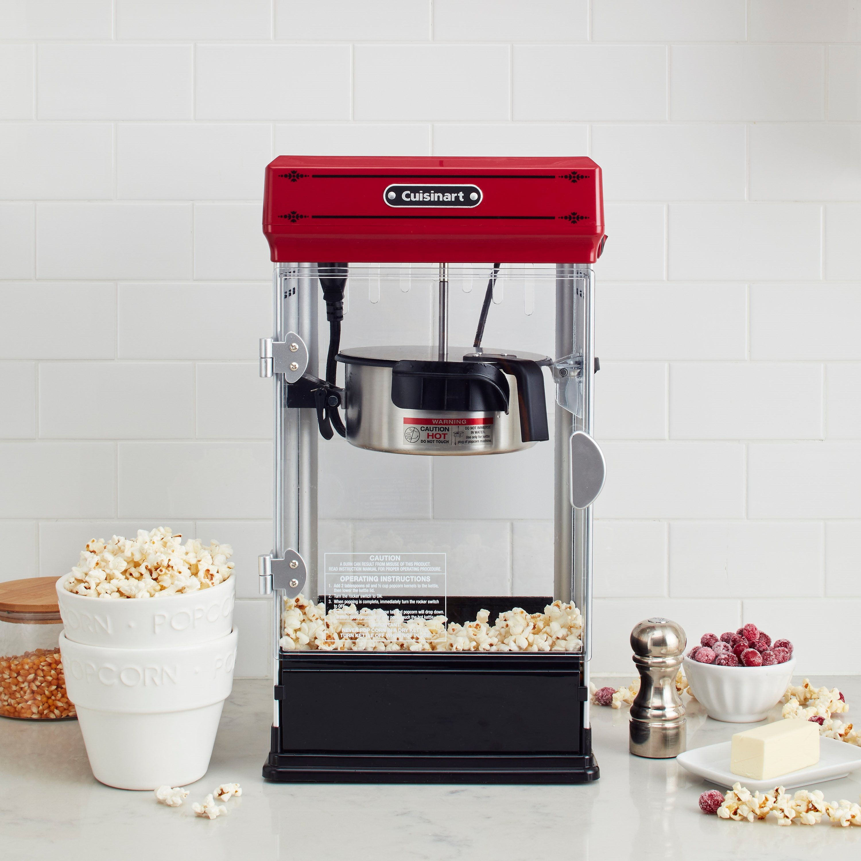  Cuisinart CPM-28 Classic-Style Popcorn Maker, Red, DAA