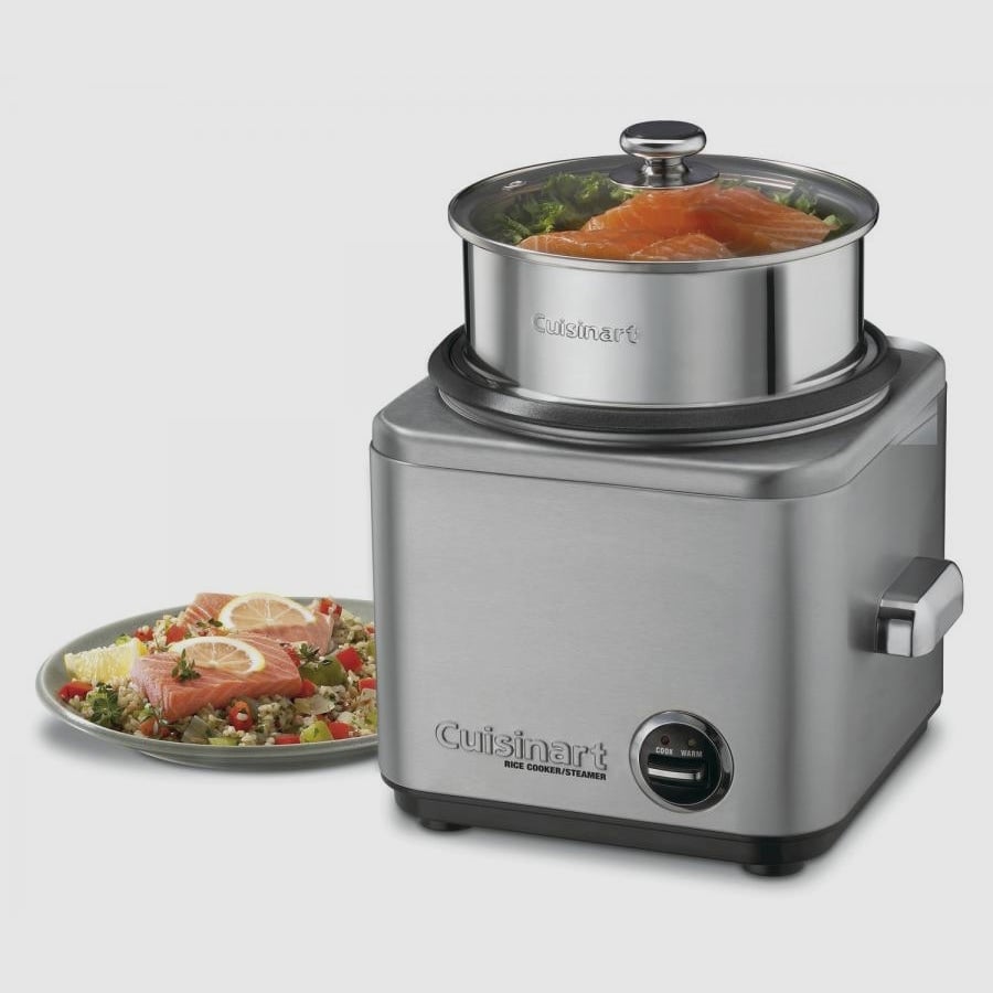 Cuisinart Electric Rice Cooker 8 Cup & Food Vegetable Steamer Lid Non-stick