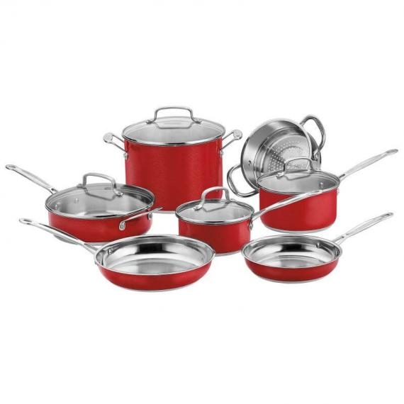 Cuisinart 77-11G 11-Piece Chef's Classic Cookware Set, Stainless Steel 
