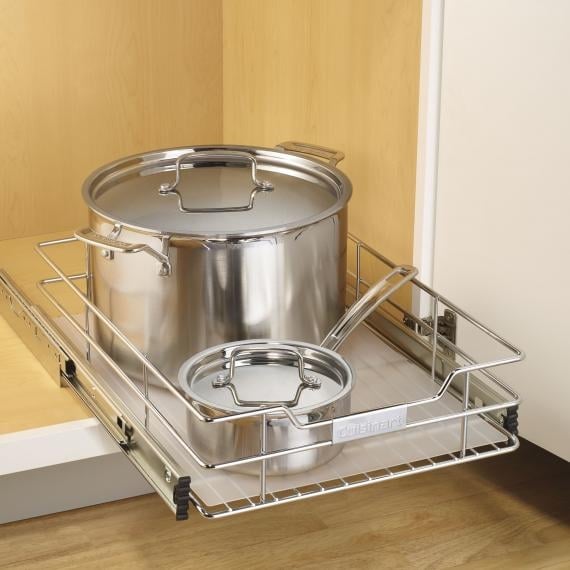 Household Essentials 14 Pot and Lid Cabinet Organizer Silver