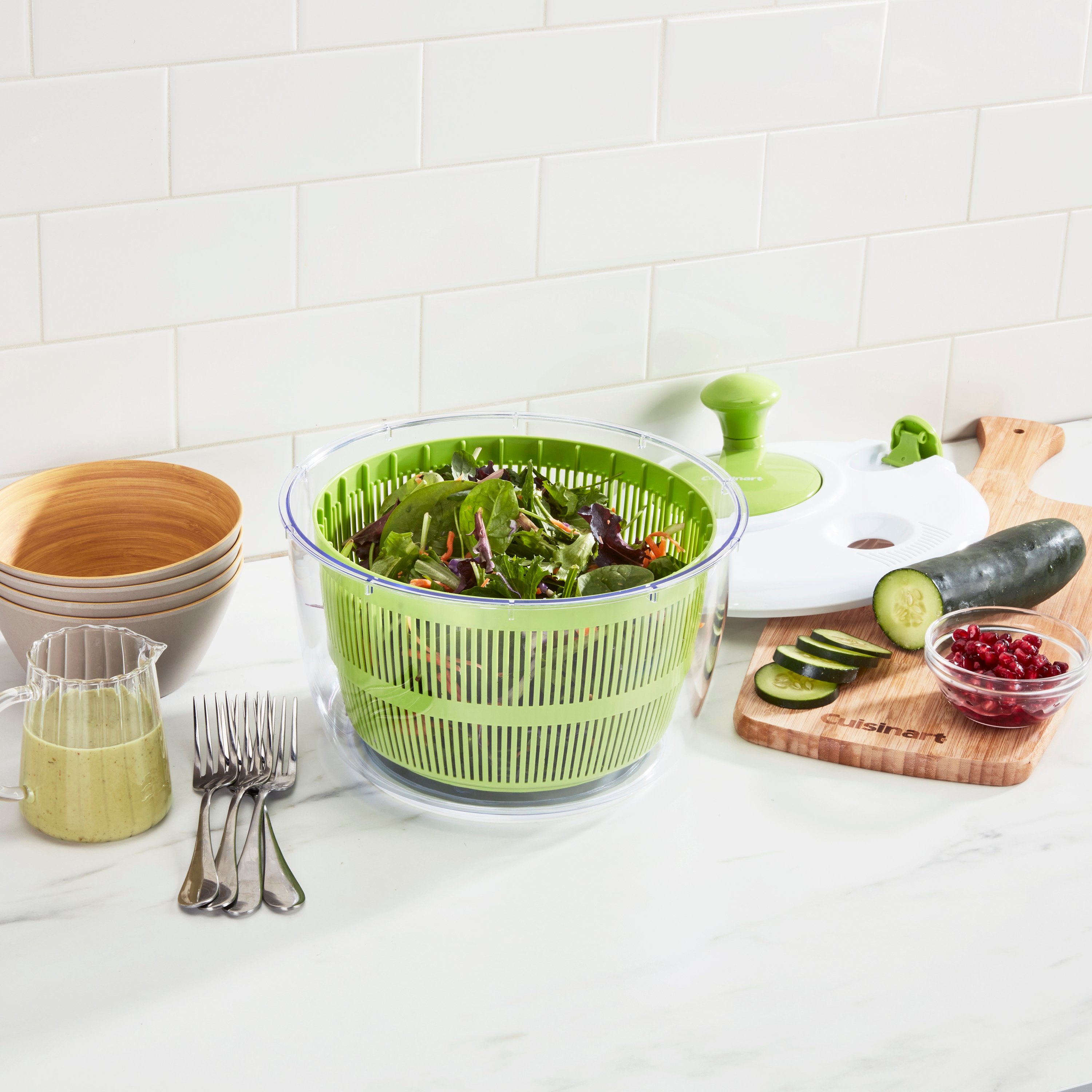 Single Serve Small Salad Spinner - Mini Prep Lettuce Spinner and