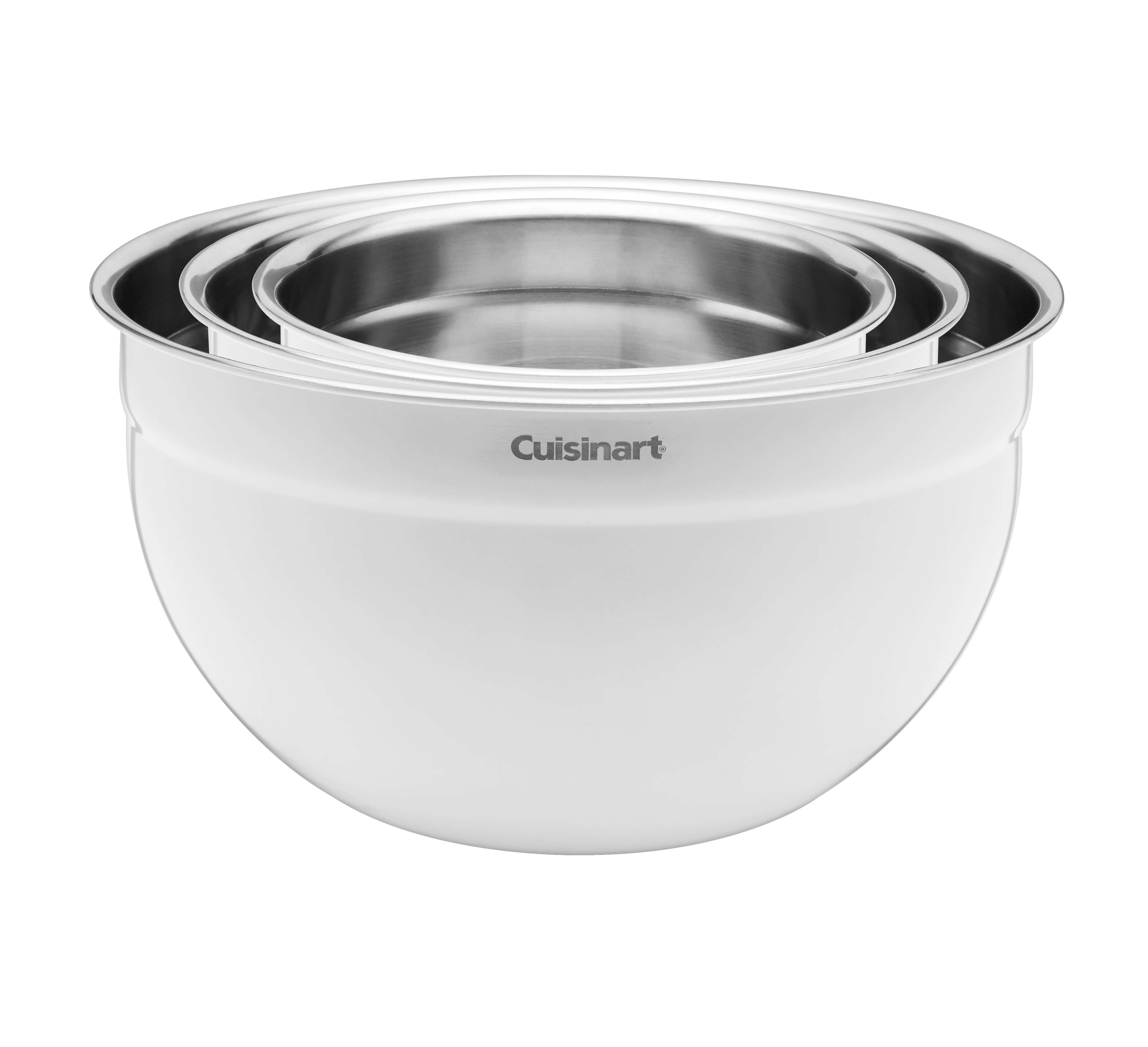 Cuisinart Set of 3 BPA-Free Mixing Bowls White mint Condition