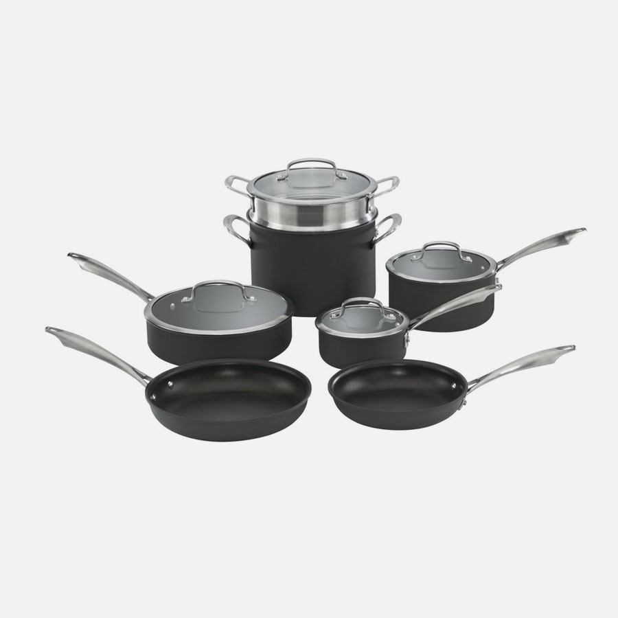 Cuisinart 11pc Non-Stick Aluminum Cookware Set, Black