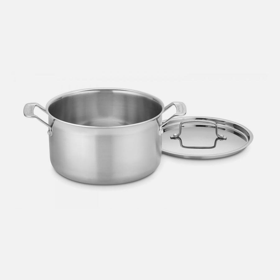 Tri-Ply Clad 6 Qt Covered Stainless Steel Deep Sauté Pan 