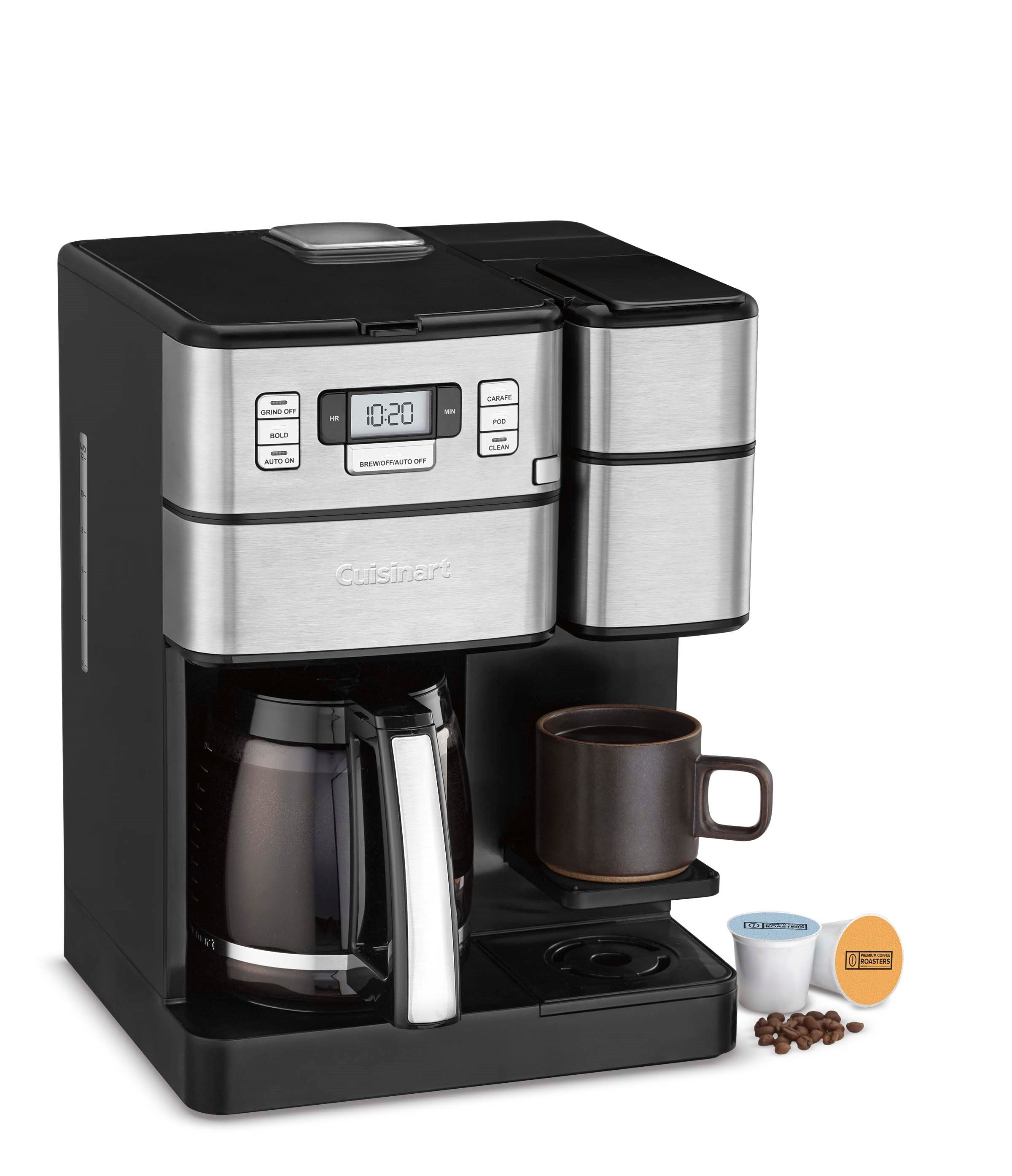 Cuisinart 12-Cup, Black Stainless Coffee Center 2 in. 1-Coffee